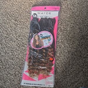 Bohemian Box Braids 18" Hair Extensions - Black and Brown